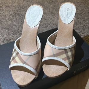 Women’s Vintage Burberry Wooden Clog